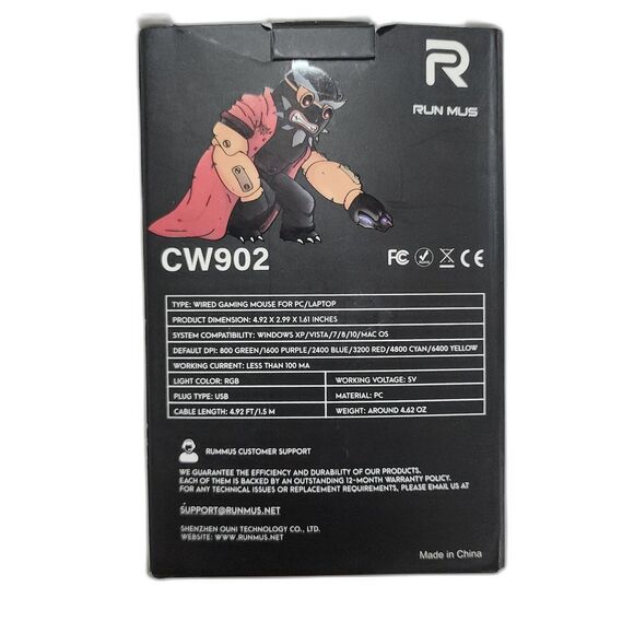 Runmus Gaming Wired Mouse with Ergonomic Anti Fatigue Design - Picture 2 of 5